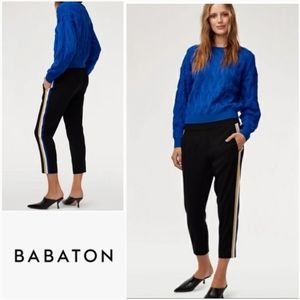 BABATON 4 Conan Stripe Side Tape Crepe Pant Black Size 4 Aritzia